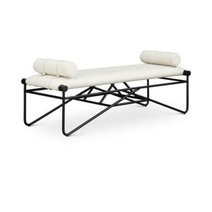 Meridian Gatsby Cream Vegan Leather Bench