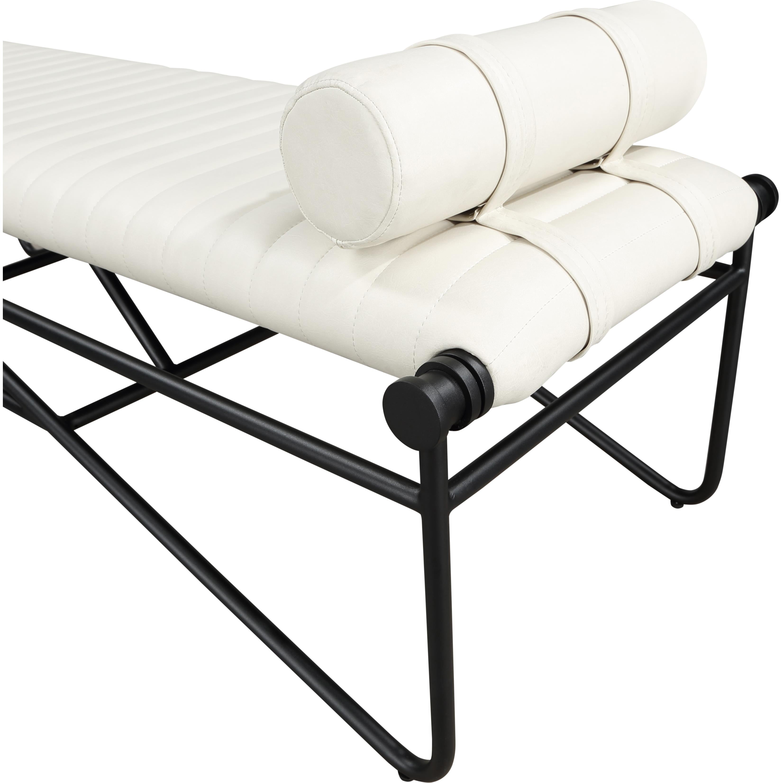 Meridian Gatsby Cream Vegan Leather Bench