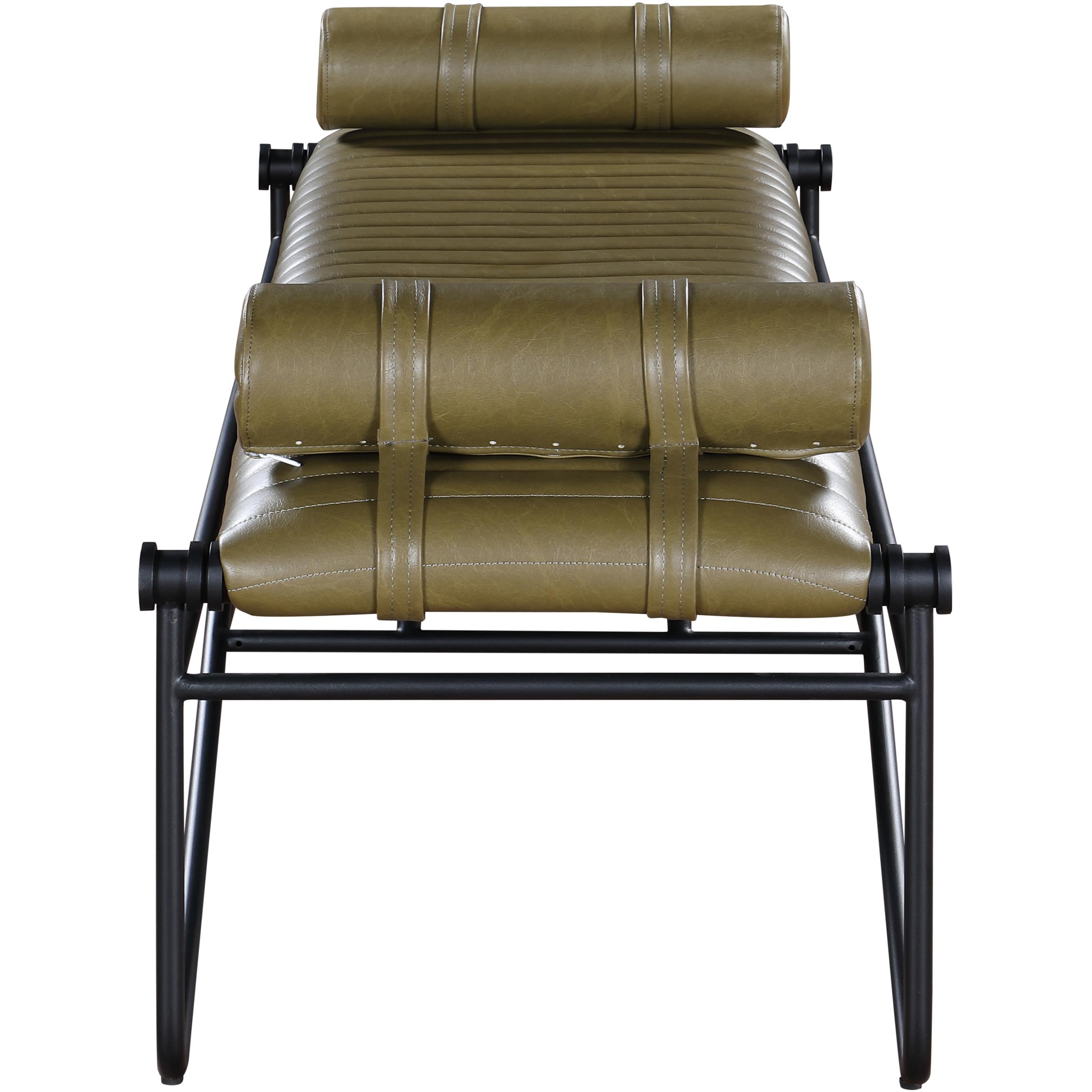 Meridian Gatsby Olive Vegan Leather Bench