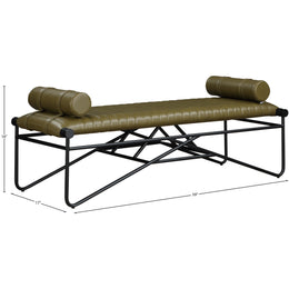 Meridian Gatsby Olive Vegan Leather Bench