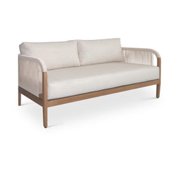 Meridian Maui Cream Water Resistant Fabric Outdoor Patio Loveseat