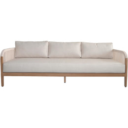 Meridian Maui Cream Water Resistant Fabric Outdoor Patio Sofa