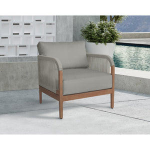 Meridian Maui Grey Water Resistant Fabric Outdoor Patio Chair