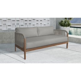 Meridian Maui Grey Water Resistant Fabric Outdoor Patio Loveseat