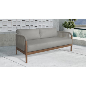 Meridian Maui Grey Water Resistant Fabric Outdoor Patio Loveseat