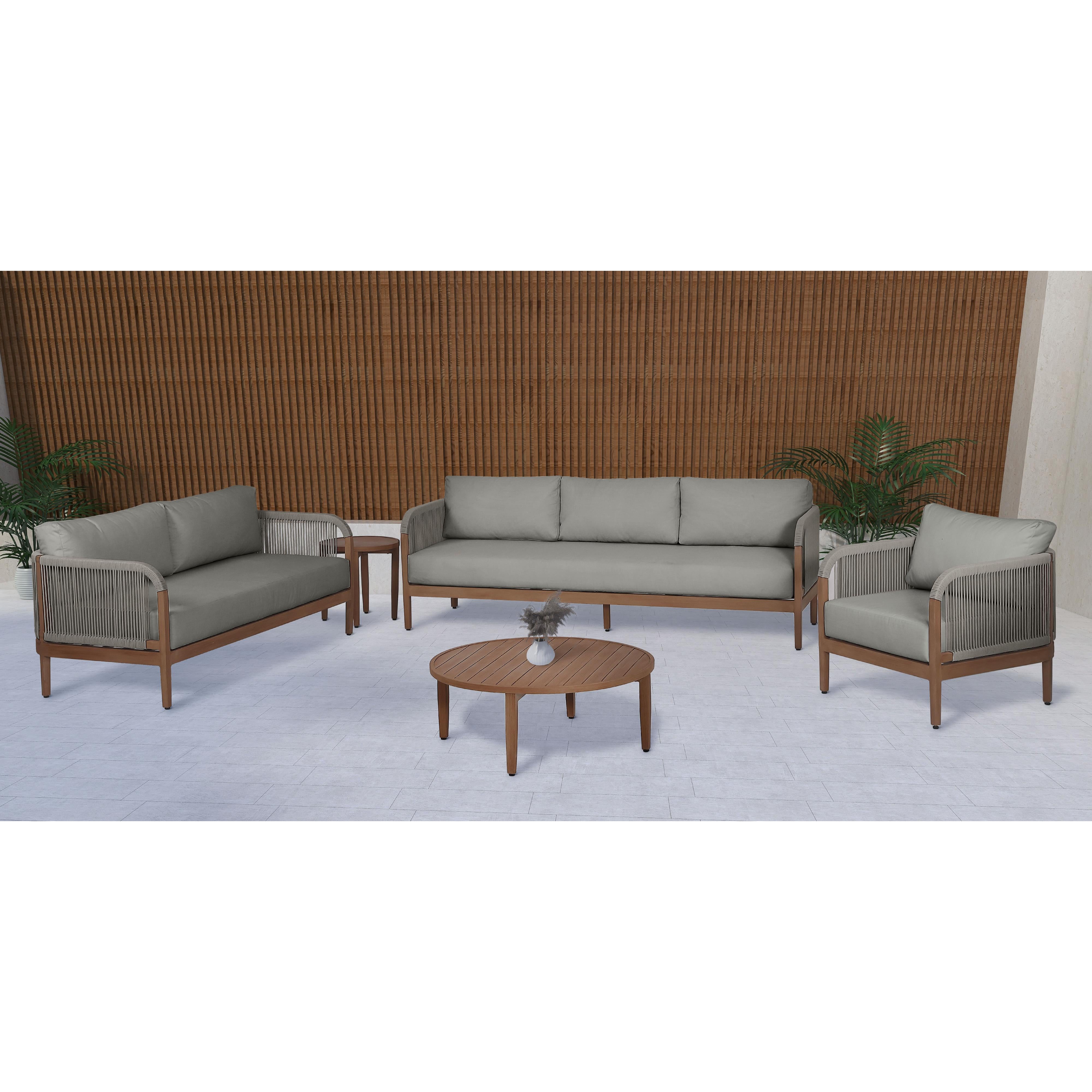 Meridian Maui Grey Water Resistant Fabric Outdoor Patio Loveseat