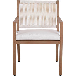 Meridian Maui Cream Water Resistant Fabric Outdoor Patio Dining Arm Chair