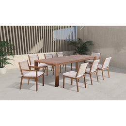 Meridian Maui Cream Water Resistant Fabric Outdoor Patio Dining Side Chair