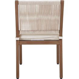 Meridian Maui Cream Water Resistant Fabric Outdoor Patio Dining Side Chair