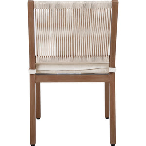 Meridian Maui Cream Water Resistant Fabric Outdoor Patio Dining Side Chair