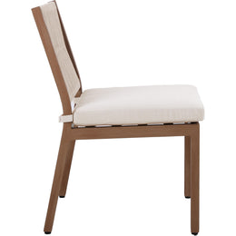 Meridian Maui Cream Water Resistant Fabric Outdoor Patio Dining Side Chair