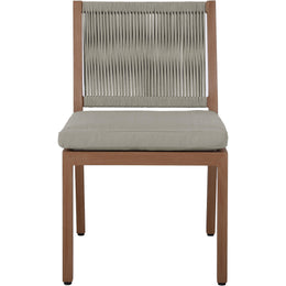 Meridian Maui Grey Water Resistant Fabric Outdoor Patio Dining Side Chair
