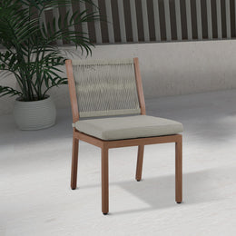 Meridian Maui Grey Water Resistant Fabric Outdoor Patio Dining Side Chair