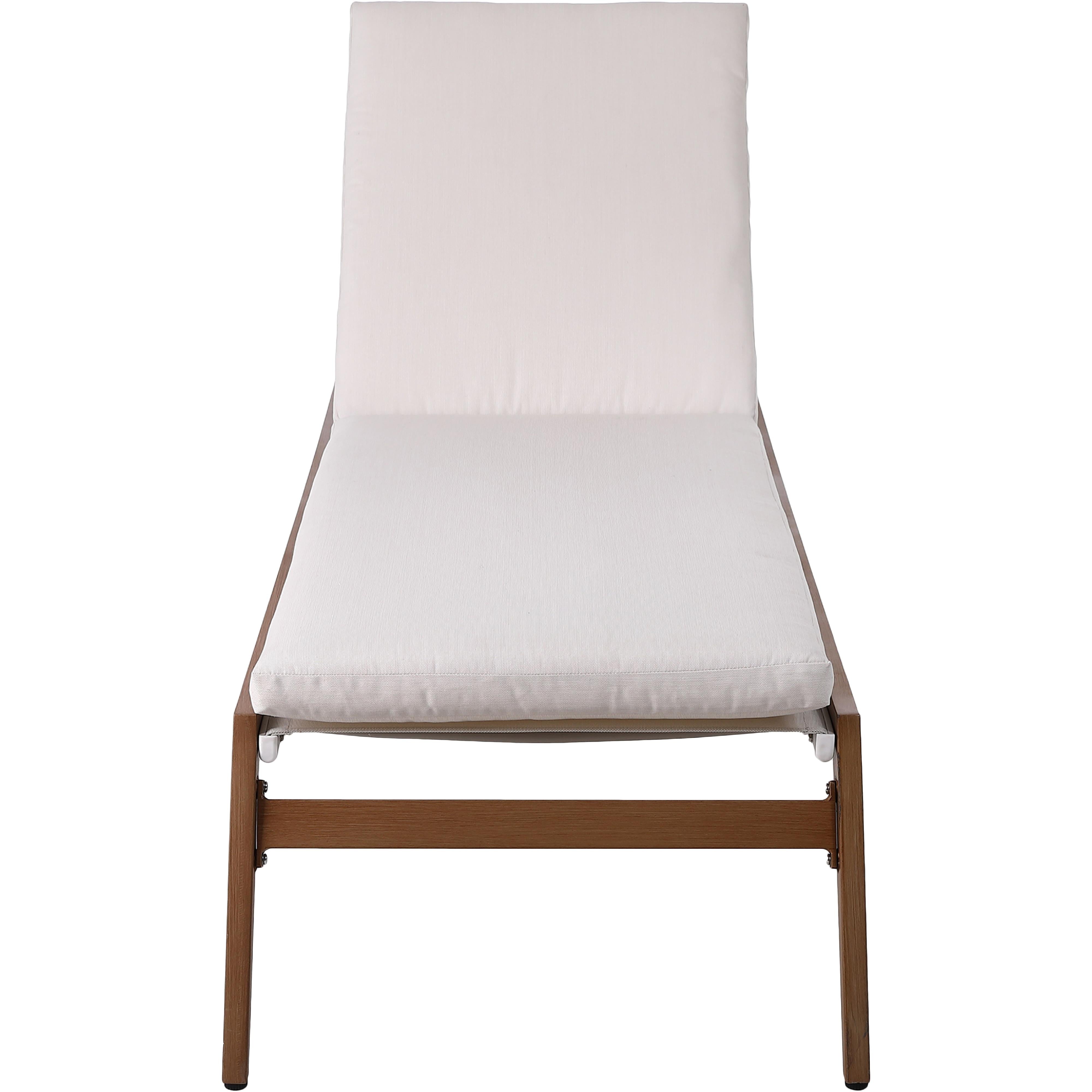 Meridian Maui Cream Water Resistant Fabric Outdoor Patio Lounger