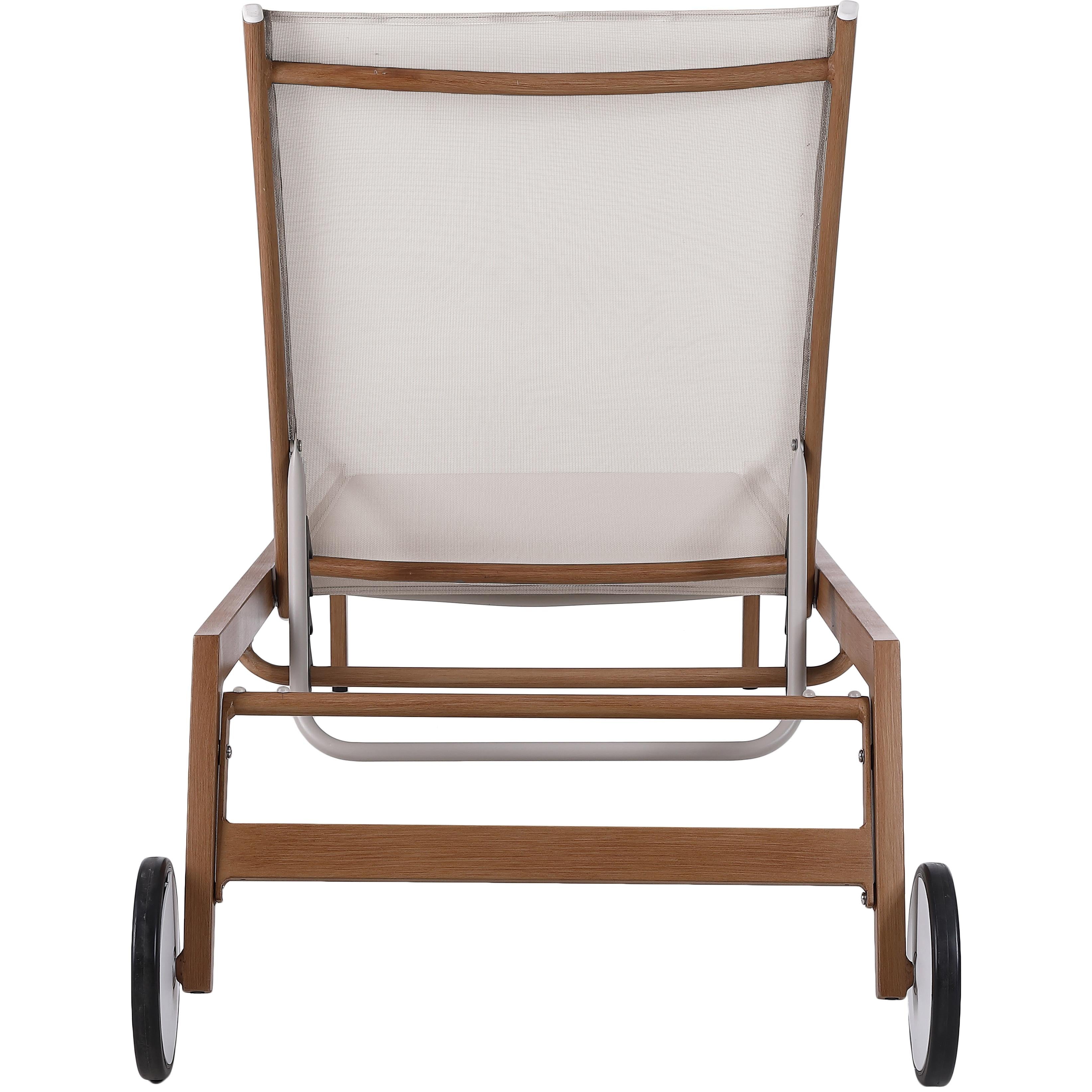 Meridian Maui Cream Water Resistant Fabric Outdoor Patio Lounger