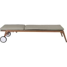 Meridian Maui Grey Water Resistant Fabric Outdoor Patio Lounger
