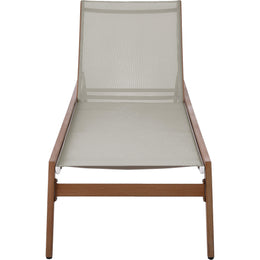 Meridian Maui Grey Water Resistant Fabric Outdoor Patio Lounger