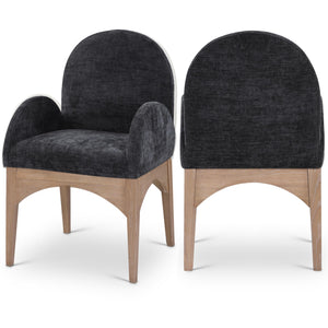 Meridian Waldorf Black Chenille Fabric Dining Chair