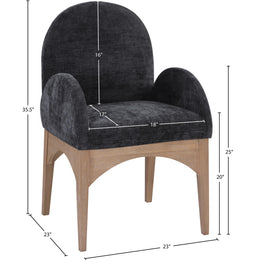 Meridian Waldorf Black Chenille Fabric Dining Chair
