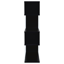 Emelle 63-inch 4-shelf Glass Panel Bookshelf Black