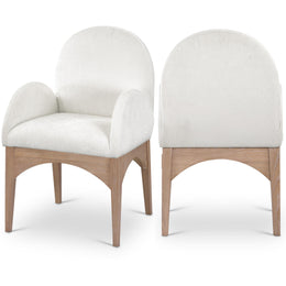 Meridian Waldorf Cream Chenille Fabric Dining Chair