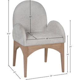 Meridian Waldorf Grey Chenille Fabric Dining Chair
