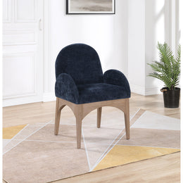 Meridian Waldorf Navy Chenille Fabric Dining Chair
