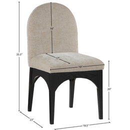 Meridian Waldorf Beige Chenille Fabric Dining Chair