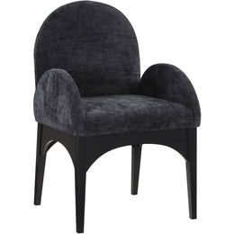 Meridian Waldorf Black Chenille Fabric Dining Chair