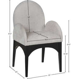 Meridian Waldorf Grey Chenille Fabric Dining Chair