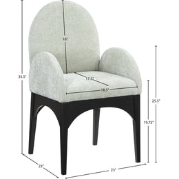 Meridian Waldorf Mint Chenille Fabric Dining Chair