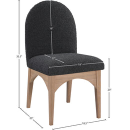 Meridian Waldorf Black Boucle Fabric Dining Chair