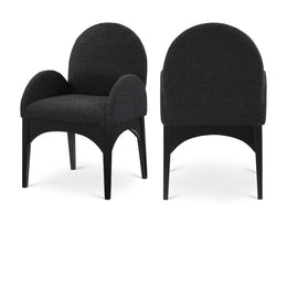 Meridian Waldorf Black Boucle Fabric Dining Chair