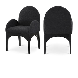 Meridian Waldorf Black Boucle Fabric Dining Chair