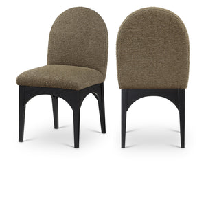 Meridian Waldorf Olive Boucle Fabric Dining Chair