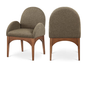 Meridian Waldorf Olive Boucle Fabric Dining Chair