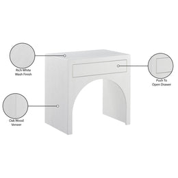 Meridian August White Night Stand