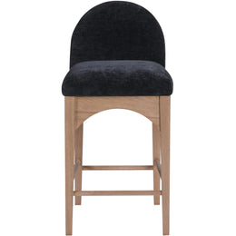 Meridian Waldorf Black Chenille Fabric Stool