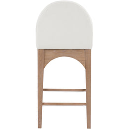 Meridian Waldorf Cream Chenille Fabric Stool