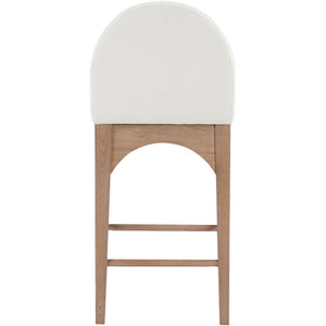 Meridian Waldorf Cream Chenille Fabric Stool