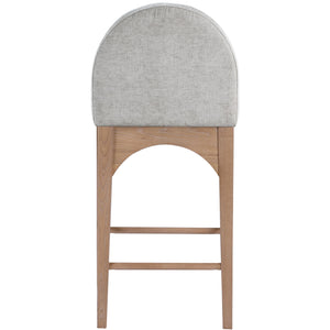 Meridian Waldorf Grey Chenille Fabric Stool