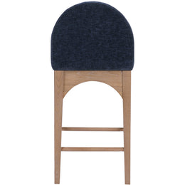 Meridian Waldorf Navy Chenille Fabric Stool