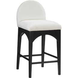 Meridian Waldorf Cream Chenille Fabric Stool