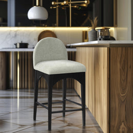 Meridian Waldorf Mint Chenille Fabric Stool