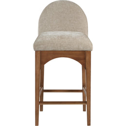 Meridian Waldorf Beige Chenille Fabric Stool
