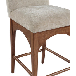 Meridian Waldorf Beige Chenille Fabric Stool