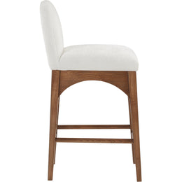 Meridian Waldorf Cream Chenille Fabric Stool