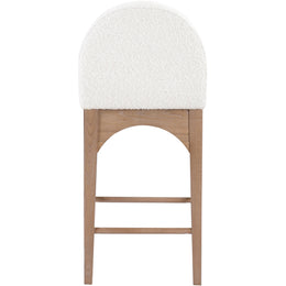 Meridian Waldorf Cream Boucle Fabric Stool