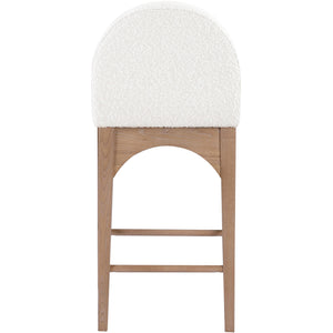 Meridian Waldorf Cream Boucle Fabric Stool