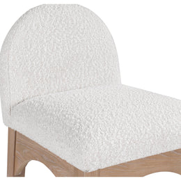 Meridian Waldorf Cream Boucle Fabric Stool